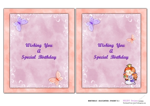 Birthday - Daughter - Inserts 