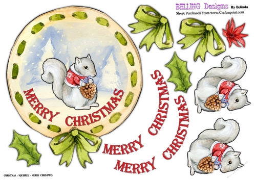 Christmas - Squirrel - Merry Christmas