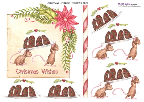 Christmas - Christmas Pudding - Mice  