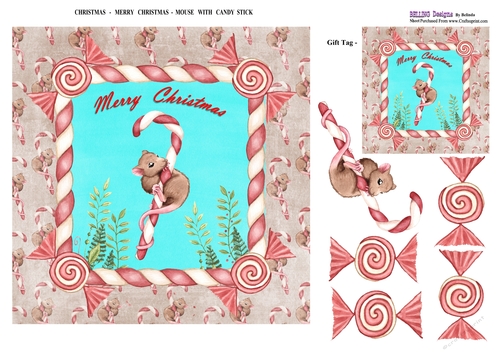 Christmas - Mouse & Sweet Candy Stick