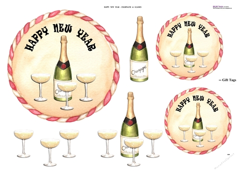 New Year - Champagne & Glasses