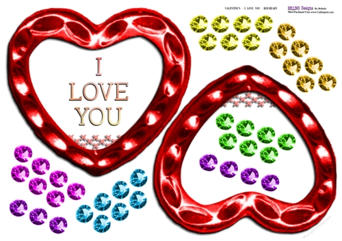 Valentines - I Love You - Red Heart