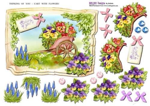 Thinking Of You - Cart With Flowers