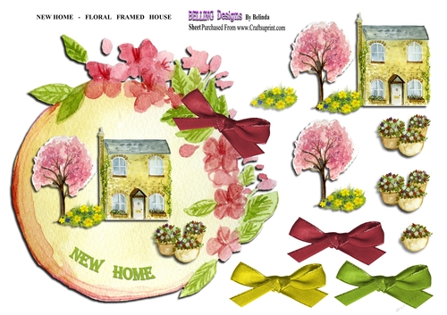 New Home - Floral Framed House