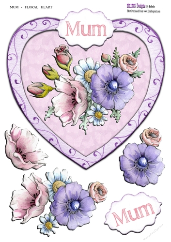 Mum - Floral Heart