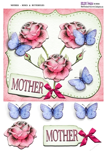 Mother - Roses & Butterflies