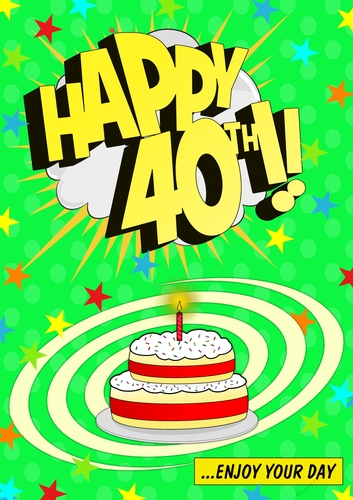 Happy 40th - Green - Card Front