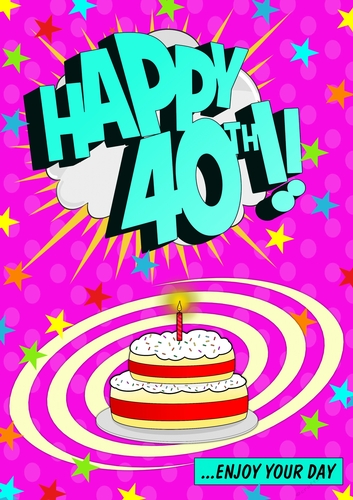 Happy 40th - Pink - Card Front