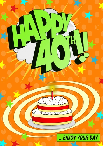 Happy 40th - Orange - Card Front