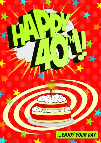 Happy 40th - Red - Card Front