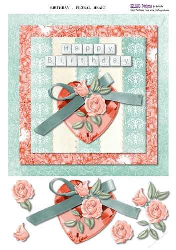 Birthday - Floral Heart