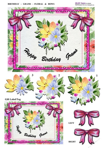 Birthday - Grams - Floral & Bows