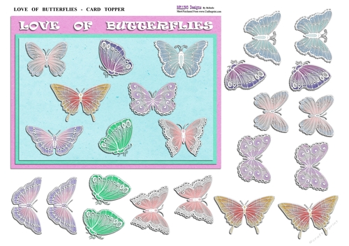 Love Of Butterflies - Card Topper