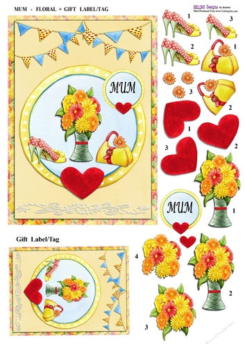Mum - Floral + Gift Label/Tag