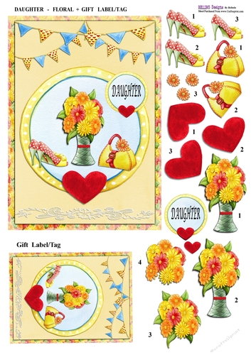 Daughter - Floral + Gift Label/Tag