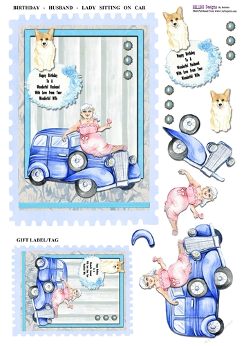 Birthday - Husband - Lady Sitting On Car