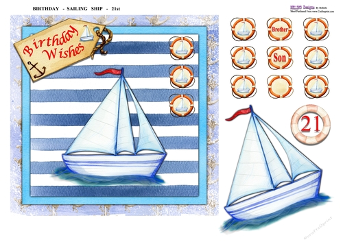 Birthday - Sailing Ship - 21st