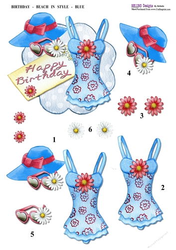 Birthday - Beach In Style - Blue