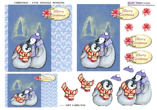 Christmas - Cute Snuggle Penguins