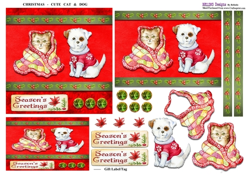 Christmas - Cuter Cat & Dog