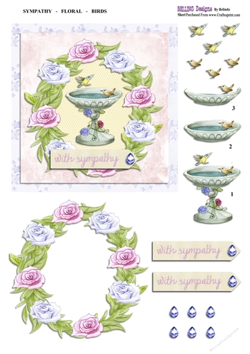 Sympathy - Floral - Birds