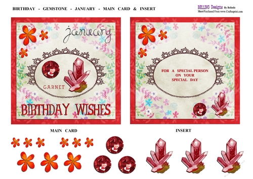Birthday - Gemstone - January - Main Card & Insert
