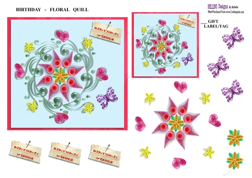 Birthday - Floral Quill