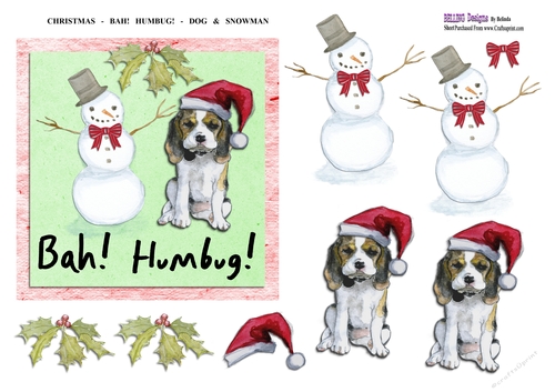 Christmas - Bah! Humbug! - Dog & Snowman