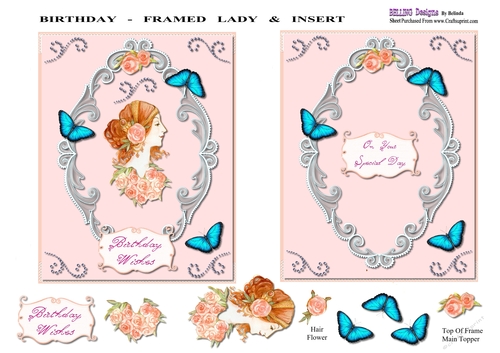 Birthday - Framed Lady & Insert