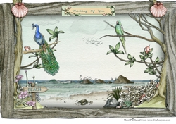 Picture - At The Beach - Peacock Parrot 