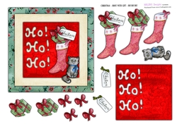 Christmas - Cat & Boot With Gift - Ho! Ho! Ho!