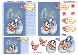 Christmas - Cute Snuggle Penguins
