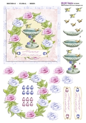 Birthday - Floral - Birds