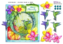 Anniversary - Feather Frame & Birds