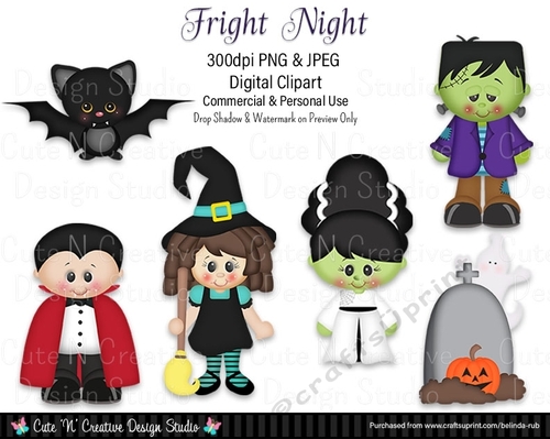 Fright Night Digital Clip Art Set