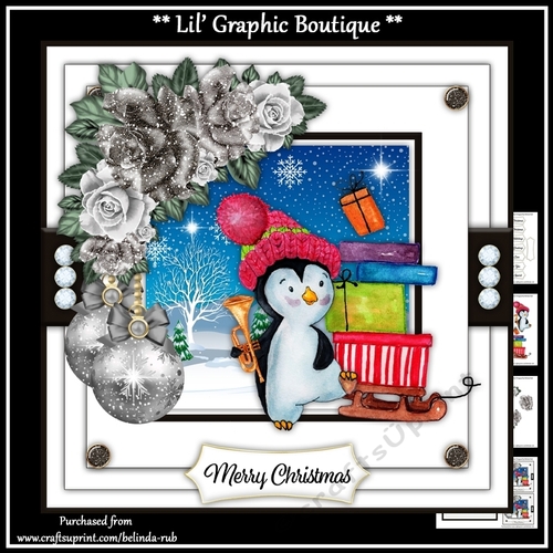 Penguin Christmas4 Mini Card Kit