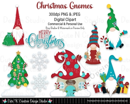 Christmas Gnomes Digital Clip Art Set
