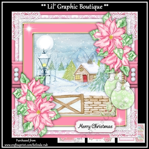 Pink Christmas Mini Card Kit