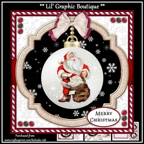 Santa Bauble7 Mini Card Kit