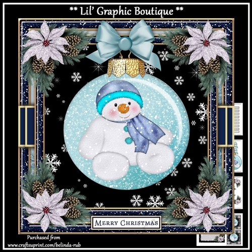 Snowman Bauble1 Mini Card Kit