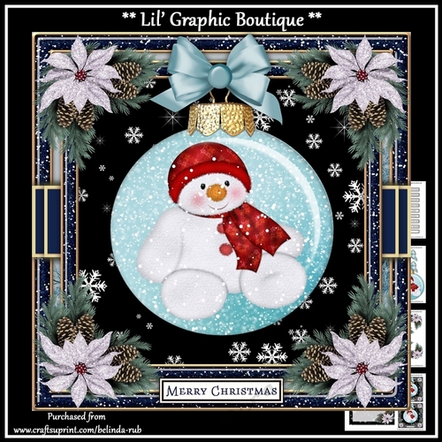 Snowman Bauble2 Mini Card Kit