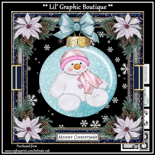 Snowman Bauble3 Mini Card Kit