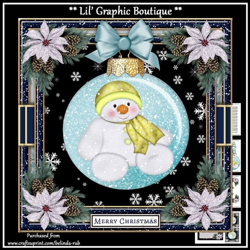 Snowman Bauble4 Mini Card Kit