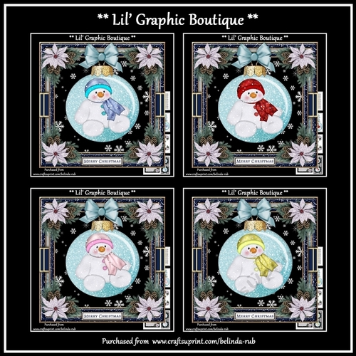 Snowman Bauble Bumper Card Kit
