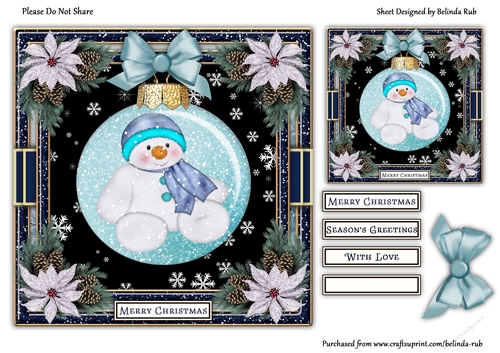 Snowman Bauble1 Quick Card