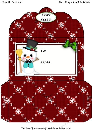 Christmas Snowmies2 Money Envelope