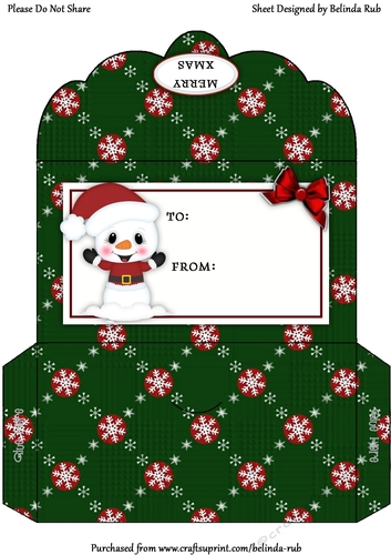Christmas Snowmies3 Money Envelope