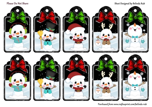 Christmas Snowmies Gift Tags