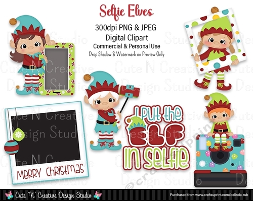 Selfie Elves Digital Clip Art Set