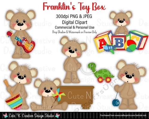 Franklins Toy Box Digital Clip Art Set